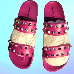 Lane Bryant Double Band Studded Slide Sandals